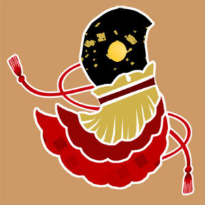 鳥兜の着物の柄の画像